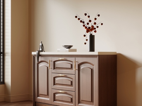 中古风玄关柜 储物柜su模型