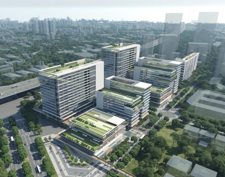 现代产业园建筑  空中绿化 产业园区su模型