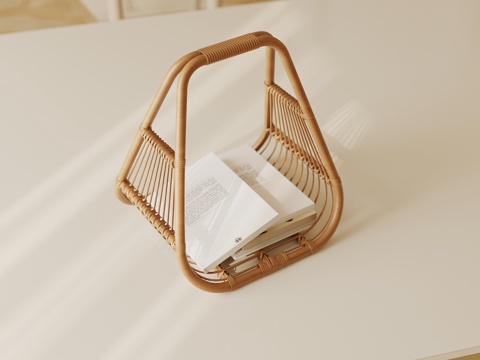 侘寂中古篮子 摆件su模型