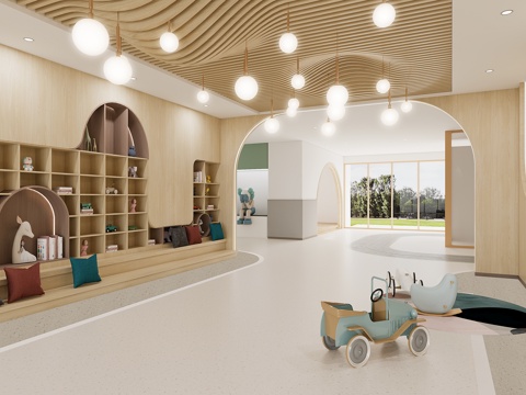  现代 大厅 幼儿园3D模型3d模型 