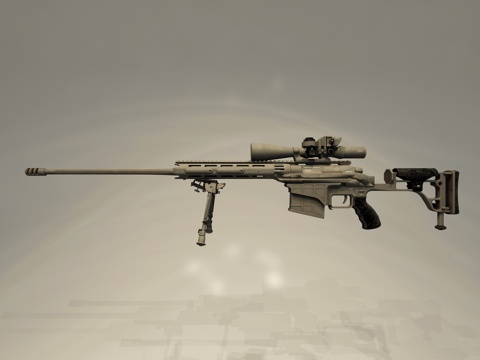  现代拉拴式50狙击步枪3d模型 