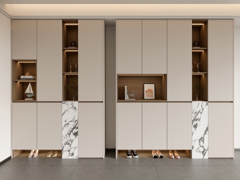 现代入户玄关鞋柜 玄关柜 装饰柜su模型