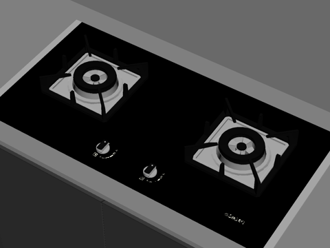 现代灶具 燃气灶 煤气灶 灶台su模型