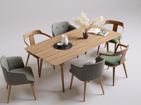 现代风格餐厅su模型