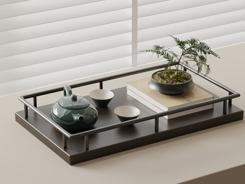  新中式茶具3d模型 