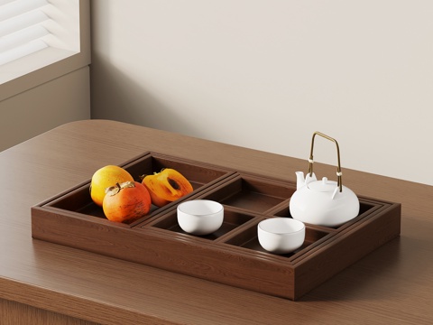 新中式餐具 现代餐具su模型