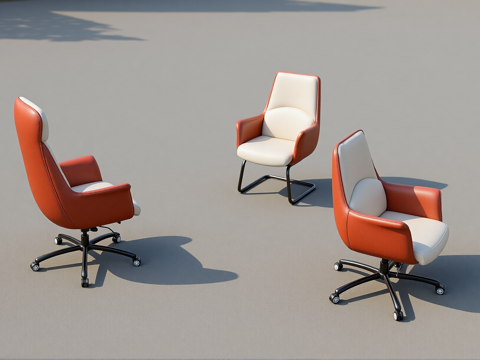现代办公椅组合su模型