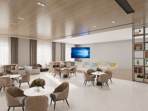  现代办公休息区  洽谈区 休闲桌椅组合3D模型3d模型 