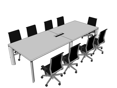 会议桌 办公家具 办公椅su模型