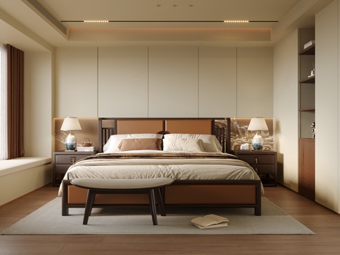  现代卧室su模型 