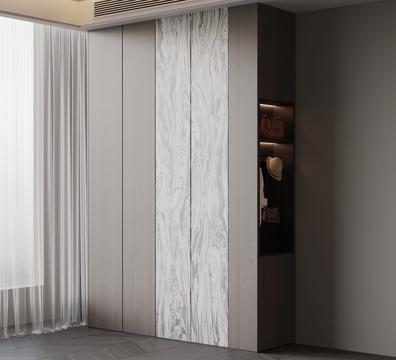 现代意式衣柜su模型