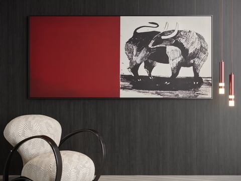 现代简约装饰挂画su模型