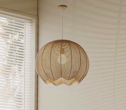 侘寂中古吊灯 书房吊灯su模型