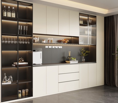  现代酒柜 餐边柜3d模型 