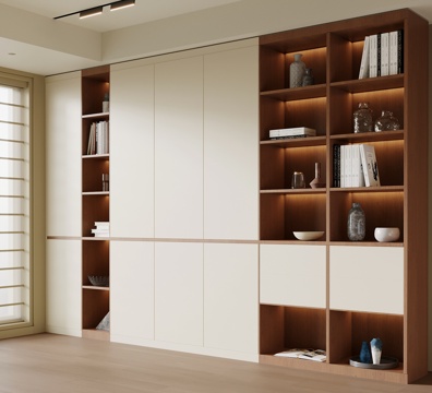 中古风书柜su模型