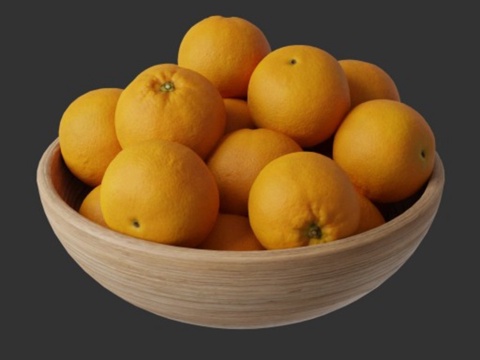  橙子 水果3d模型 