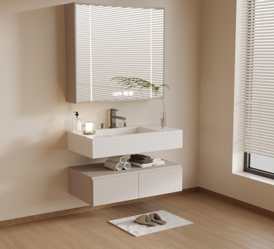 现代简约浴室柜 洗手台su模型