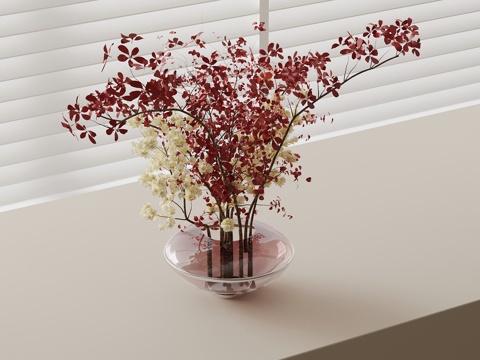 现代花瓶 插花 花艺su模型