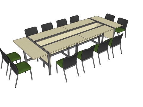 会议桌 培训桌 折叠桌 会议椅su模型