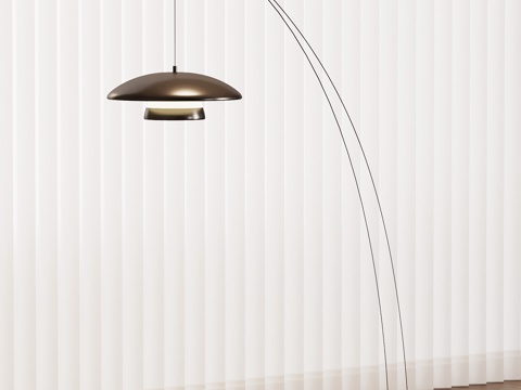 现代落地灯 鱼线落地灯su模型