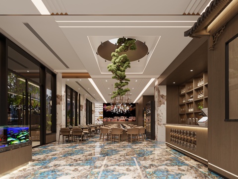 某海鲜粥餐厅cad施工图