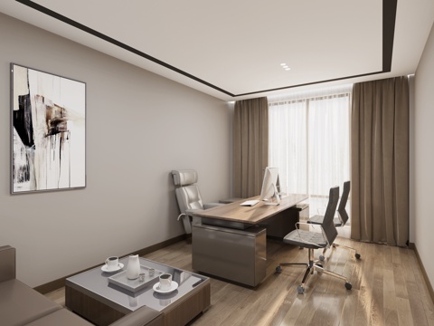  现代 办公室 办公室3D模型3d模型 