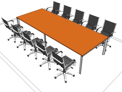 会议桌 办公家具su模型