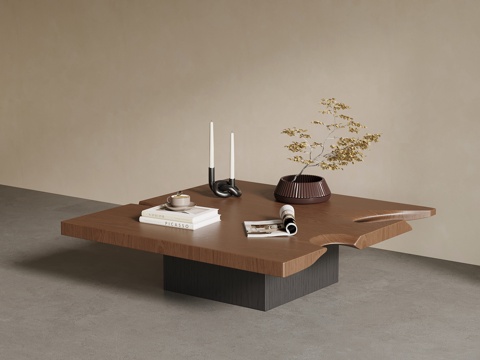  中古风茶几 不规则形茶几3d模型 