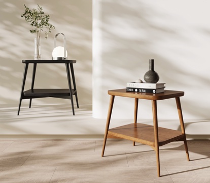 现代中古边几 法式复古边几su模型