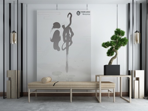  中式新中式沙发茶几条案组合3d模型 