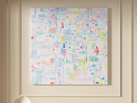  现代，简约，抽象，装饰画3d模型 