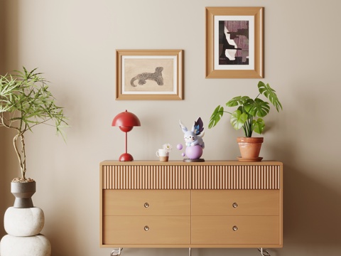 中古风玄关柜 端景柜 边柜su模型