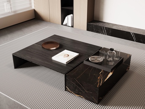 现代意式茶几su模型