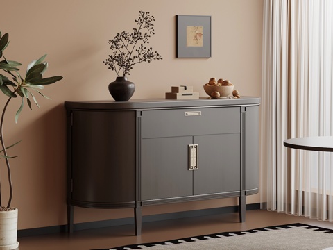 新中式玄关柜 边柜su模型