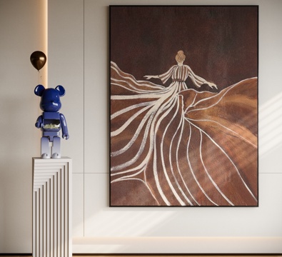 现代中古风装饰画su模型