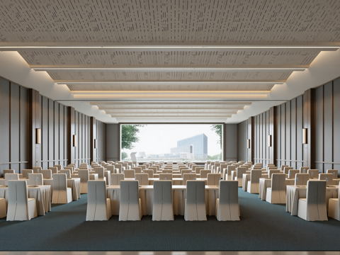 现代酒店宴会厅su模型
