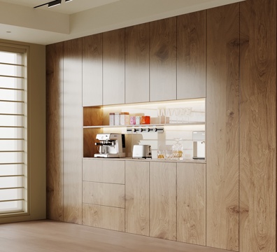 中古风餐边柜 橱柜su模型