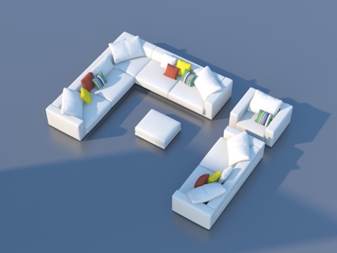  组合沙发3d模型 