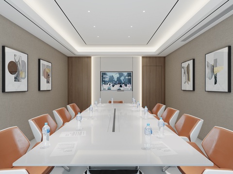 现代会议室 会议桌椅3D模型3d模型