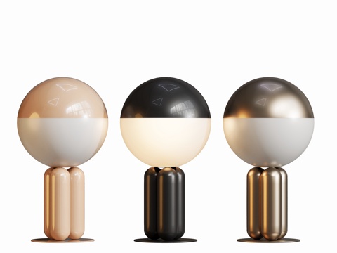 现代球形台灯灯具su模型