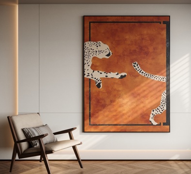 现代中古风装饰画su模型