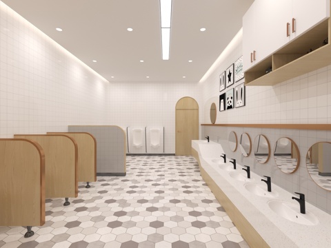  现代 卫生间 公共场所3D模型3d模型 