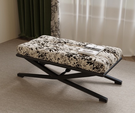 法式复古凳子 长凳 换鞋凳 沙发凳su模型