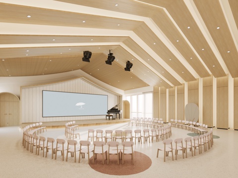  现代幼儿园 音体室 音乐教室3D模型3d模型 