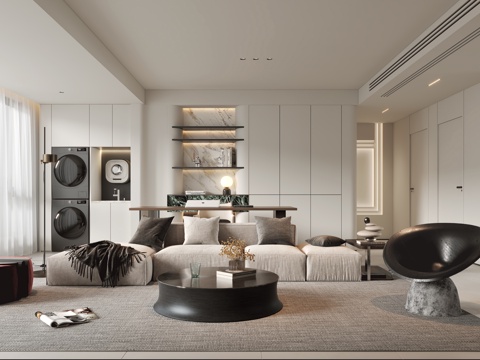  现代客餐厅3d模型 