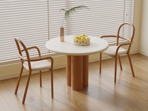  中古风休闲桌椅su模型 