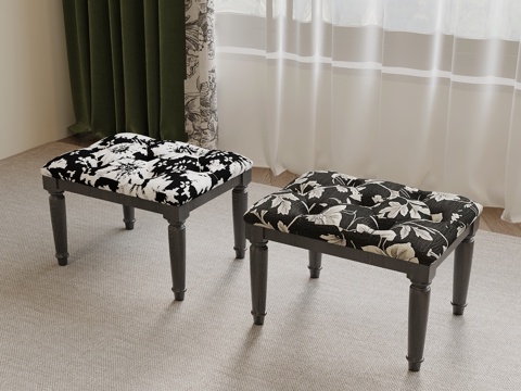 法式梳妆凳 沙发凳su模型