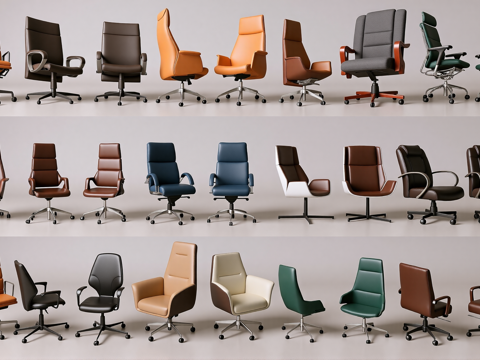 现代办公椅组合su模型