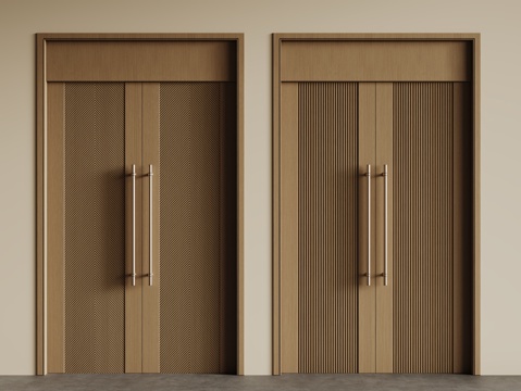 现代双开门 包间门 别墅门 防盗门 平开木门su模型su模型