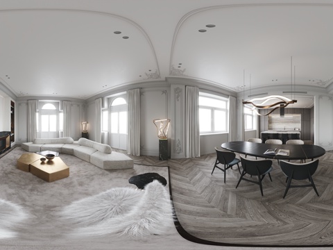  古典客餐厅 复古客餐厅 Baxter展厅 开放式厨房 岛台餐 